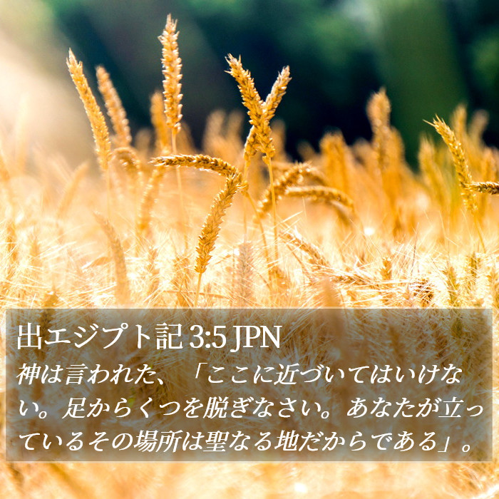 出エジプト記 3:5 JPN Bible Study