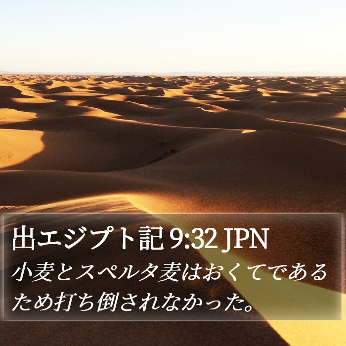 出エジプト記 9:32 JPN Bible Study