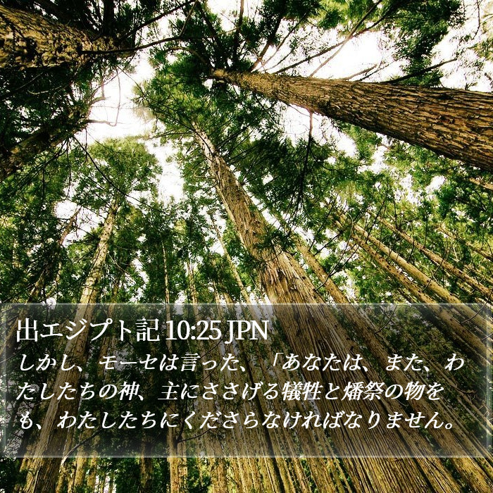 出エジプト記 10:25 JPN Bible Study