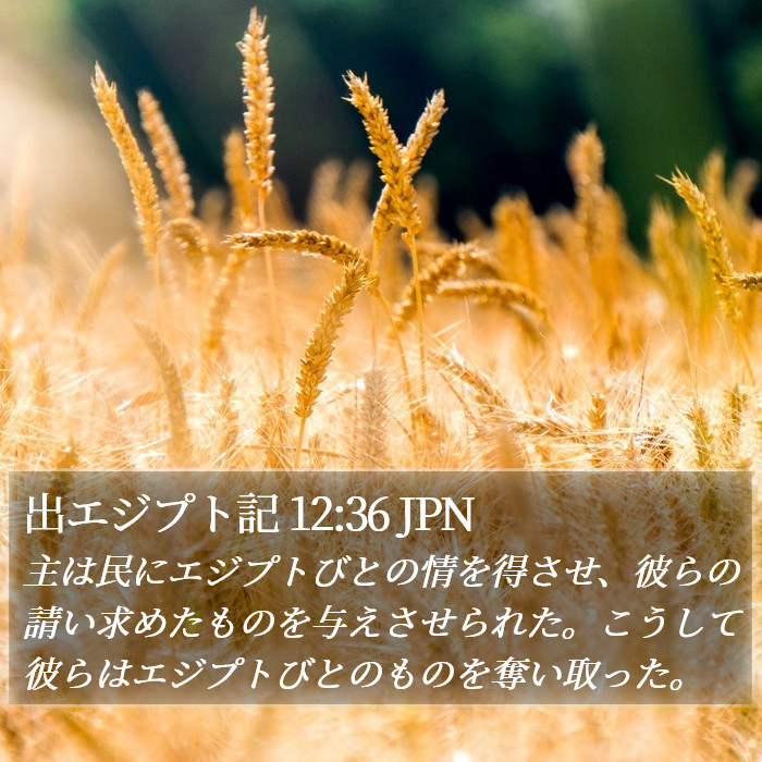 出エジプト記 12:36 JPN Bible Study