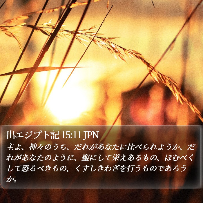 出エジプト記 15:11 JPN Bible Study