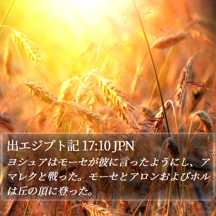 出エジプト記 17:10 JPN Bible Study