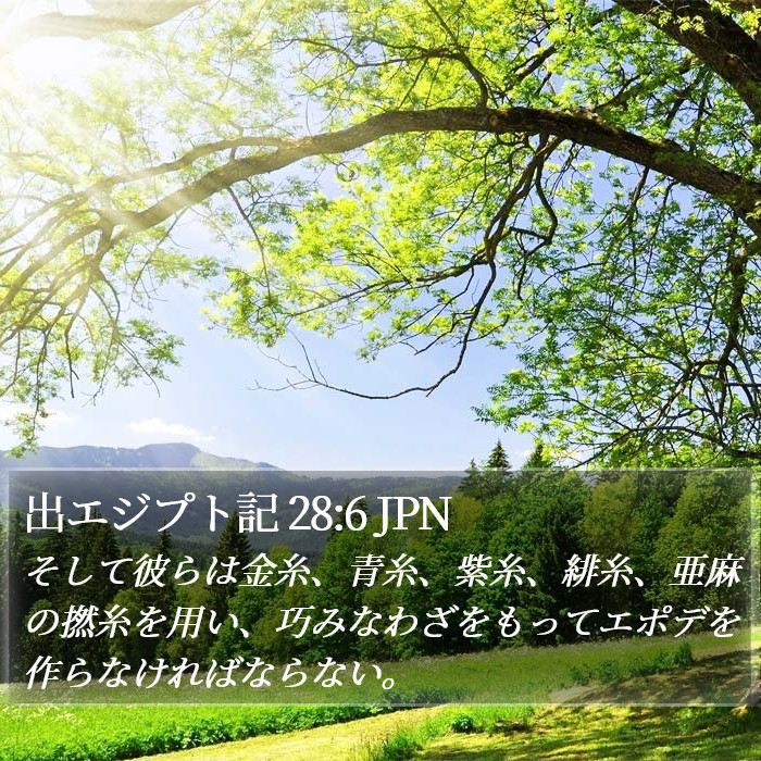 出エジプト記 28:6 JPN Bible Study