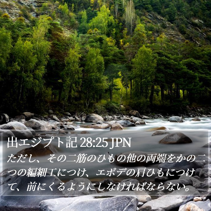 出エジプト記 28:25 JPN Bible Study