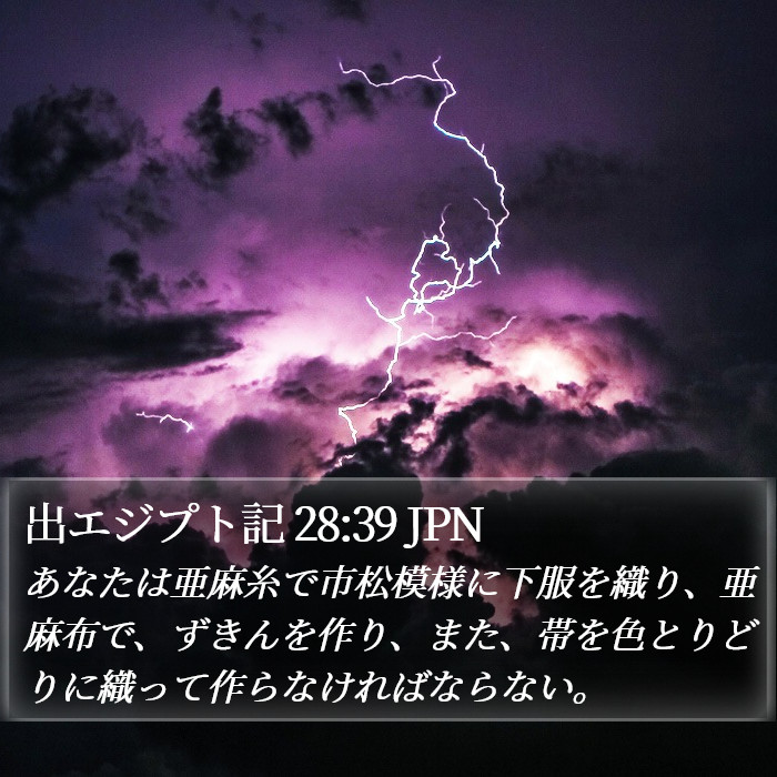 出エジプト記 28:39 JPN Bible Study