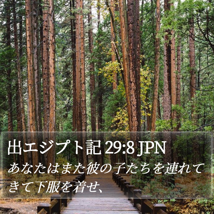 出エジプト記 29:8 JPN Bible Study