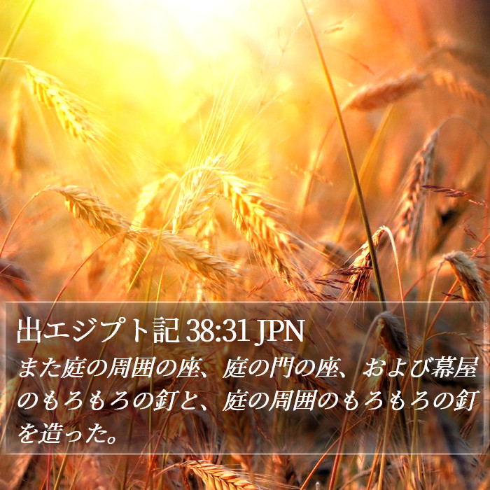 出エジプト記 38:31 JPN Bible Study