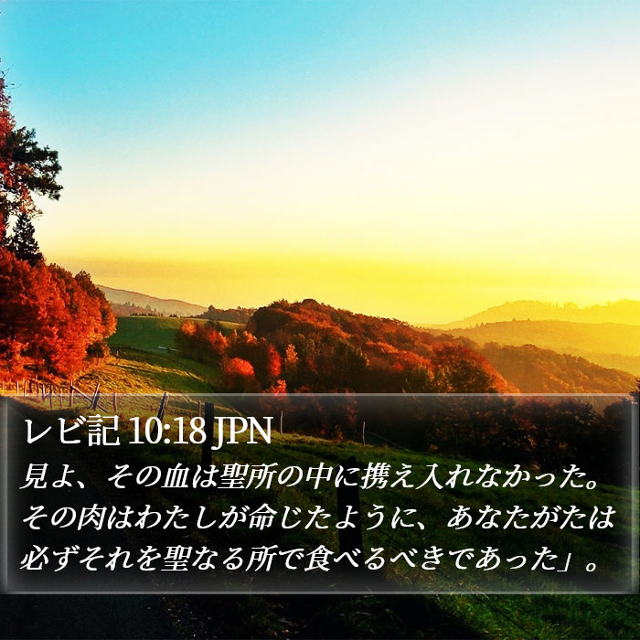 レビ記 10:18 JPN Bible Study
