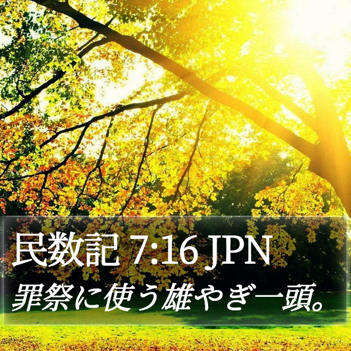 民数記 7:16 JPN Bible Study