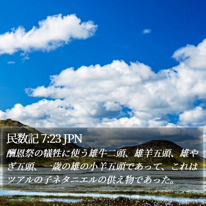 民数記 7:23 JPN Bible Study