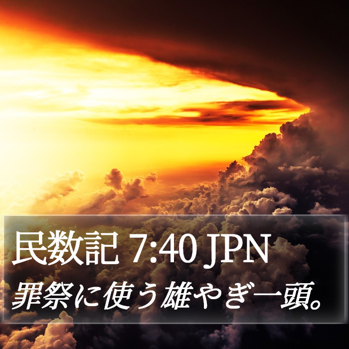 民数記 7:40 JPN Bible Study