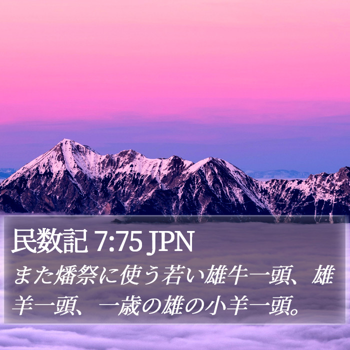 民数記 7:75 JPN Bible Study