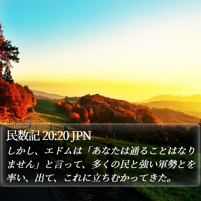 民数記 20:20 JPN Bible Study