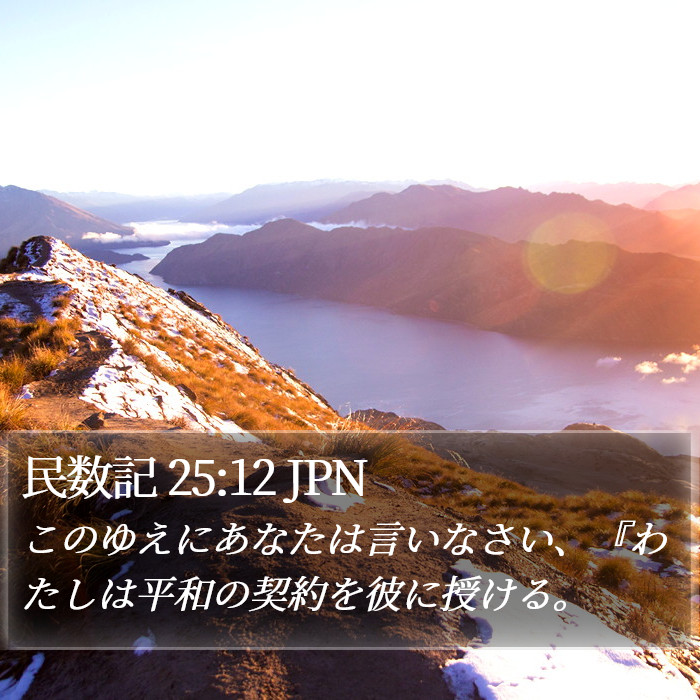 民数記 25:12 JPN Bible Study