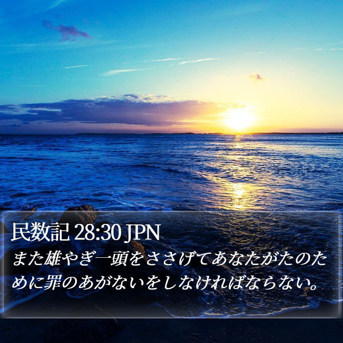 民数記 28:30 JPN Bible Study