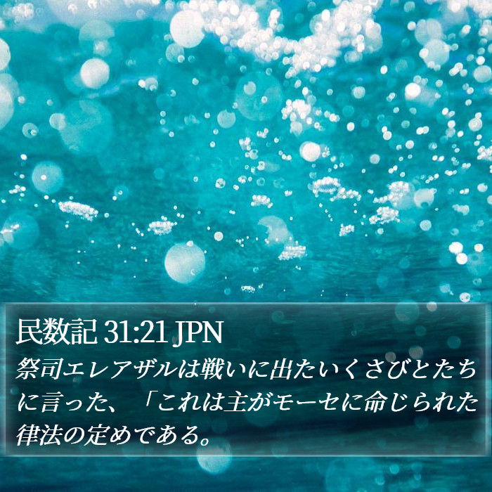 民数記 31:21 JPN Bible Study