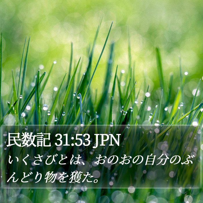 民数記 31:53 JPN Bible Study