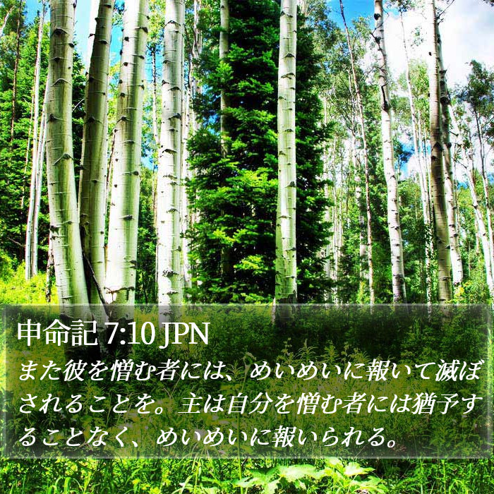 申命記 7:10 JPN Bible Study