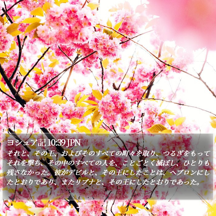 ヨシュア記 10:39 JPN Bible Study
