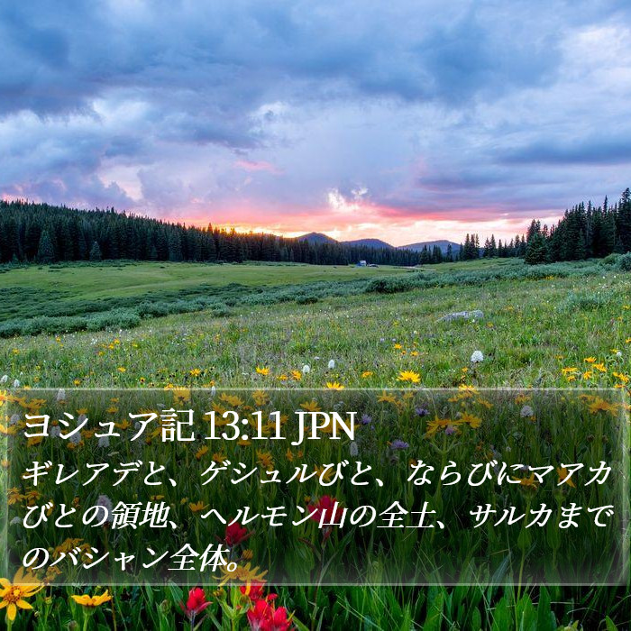ヨシュア記 13:11 JPN Bible Study