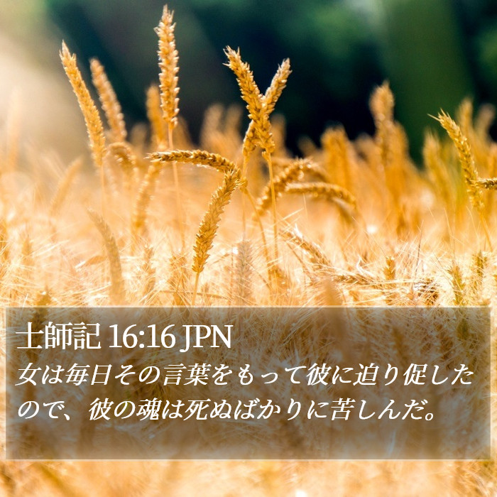士師記 16:16 JPN Bible Study