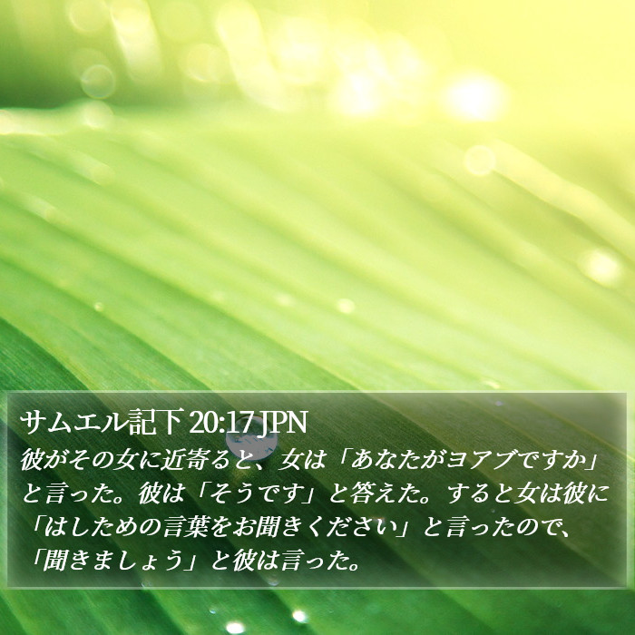 サムエル記下 20:17 JPN Bible Study