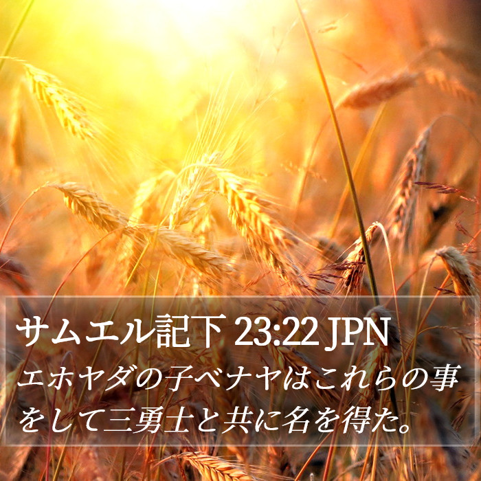 サムエル記下 23:22 JPN Bible Study