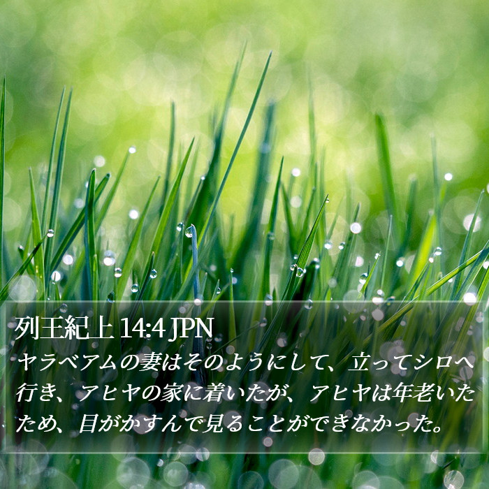 列王紀上 14:4 JPN Bible Study