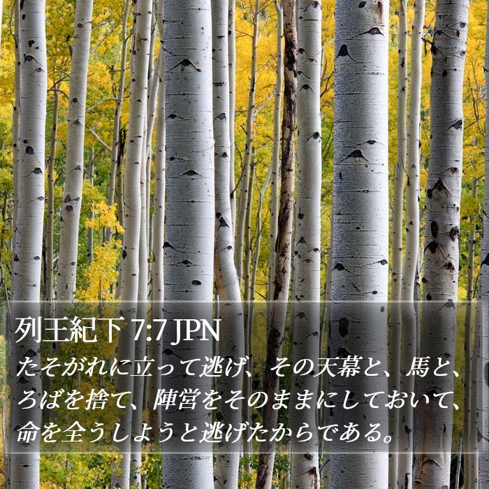 列王紀下 7:7 JPN Bible Study