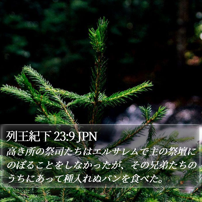 列王紀下 23:9 JPN Bible Study