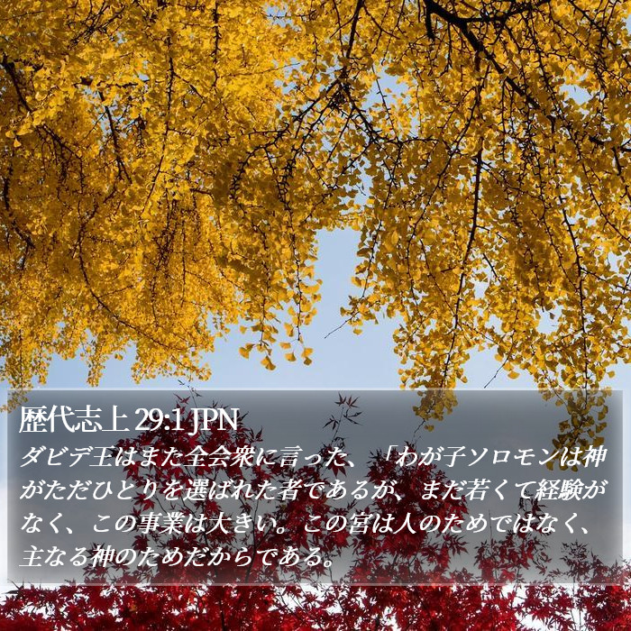 歴代志上 29:1 JPN Bible Study