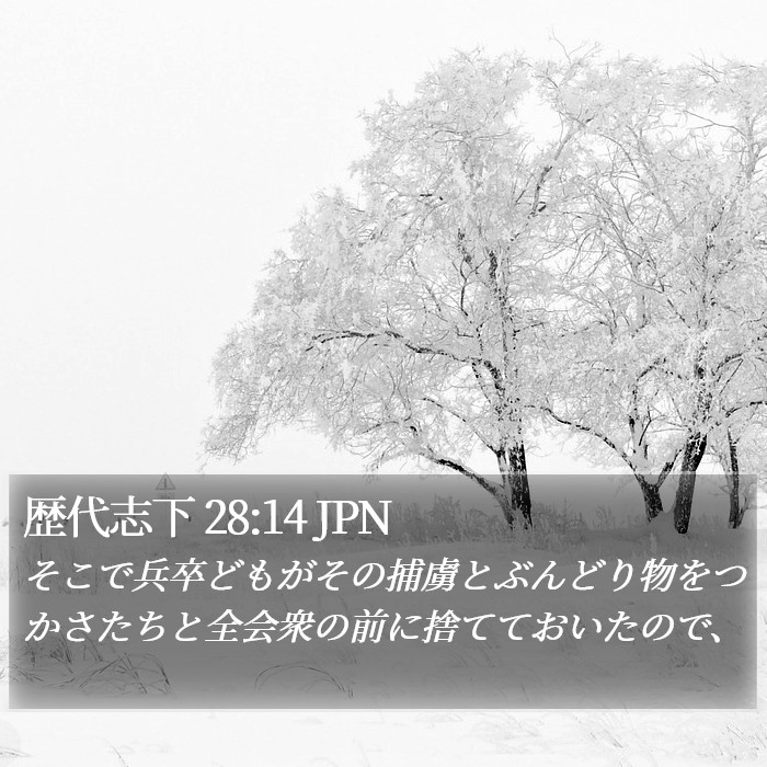 歴代志下 28:14 JPN Bible Study