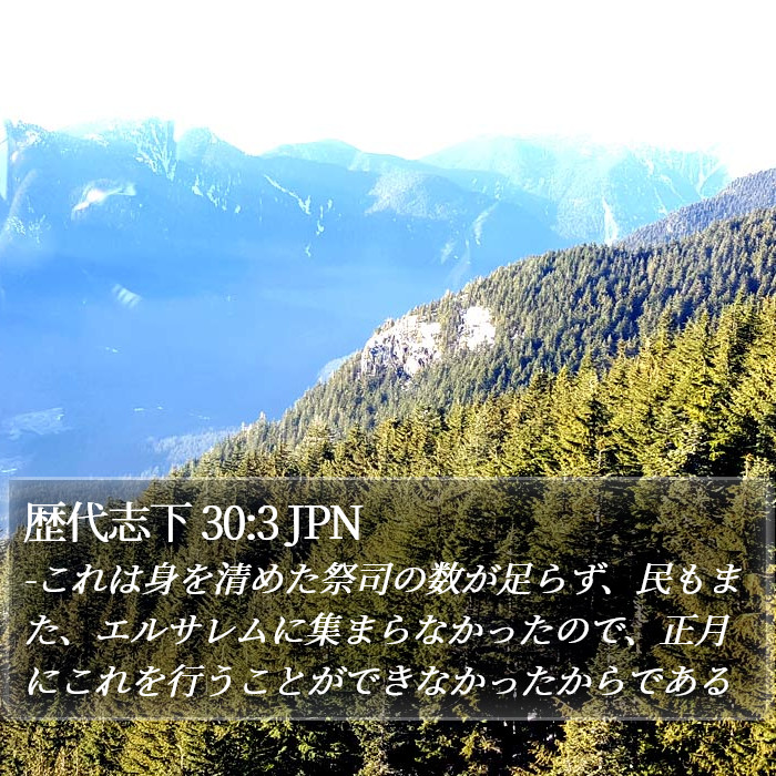 歴代志下 30:3 JPN Bible Study