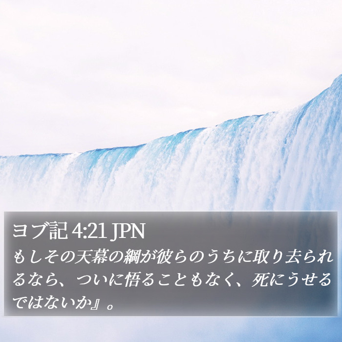 ヨブ記 4:21 JPN Bible Study