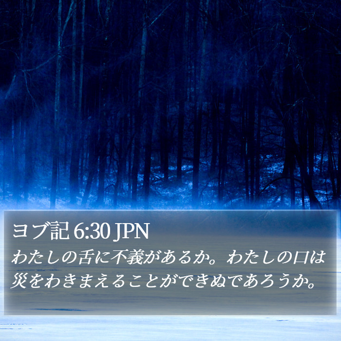 ヨブ記 6:30 JPN Bible Study
