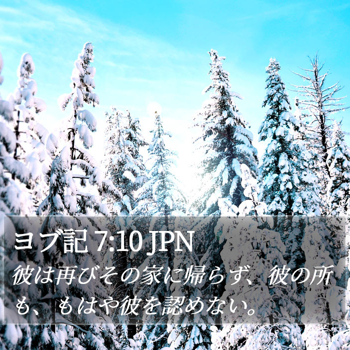 ヨブ記 7:10 JPN Bible Study