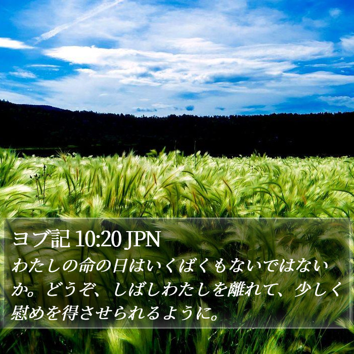 ヨブ記 10:20 JPN Bible Study