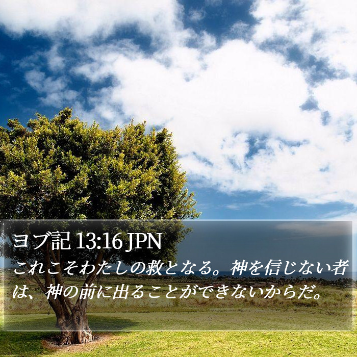ヨブ記 13:16 JPN Bible Study