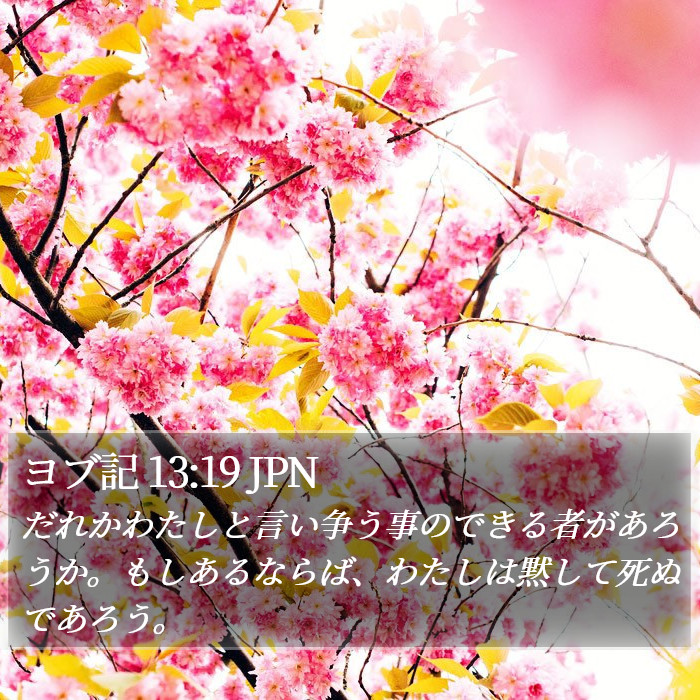 ヨブ記 13:19 JPN Bible Study