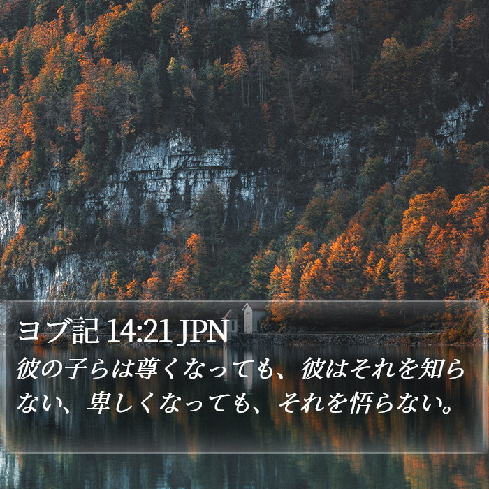 ヨブ記 14:21 JPN Bible Study