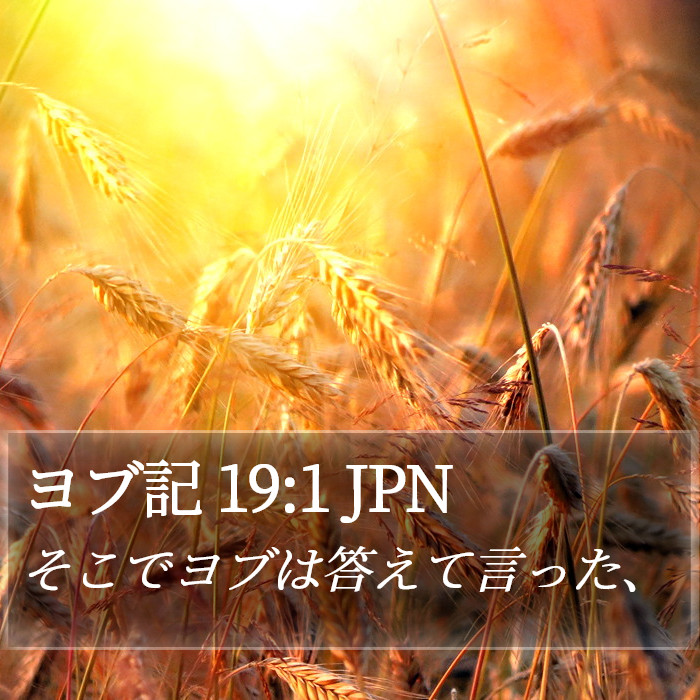 ヨブ記 19:1 JPN Bible Study