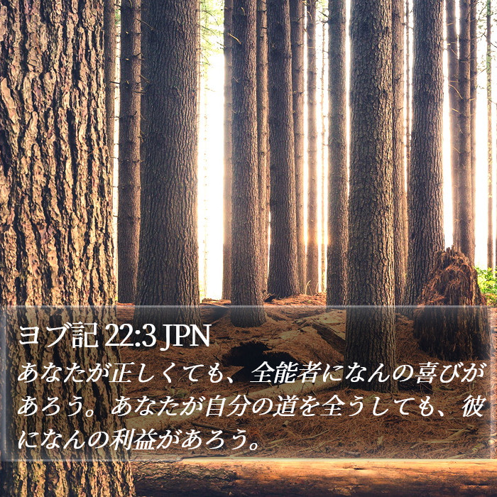 ヨブ記 22:3 JPN Bible Study