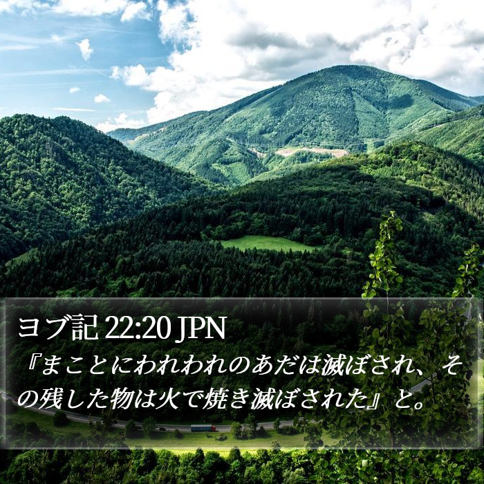 ヨブ記 22:20 JPN Bible Study