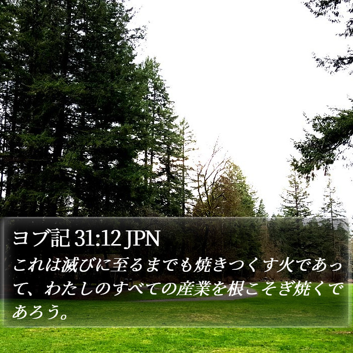 ヨブ記 31:12 JPN Bible Study