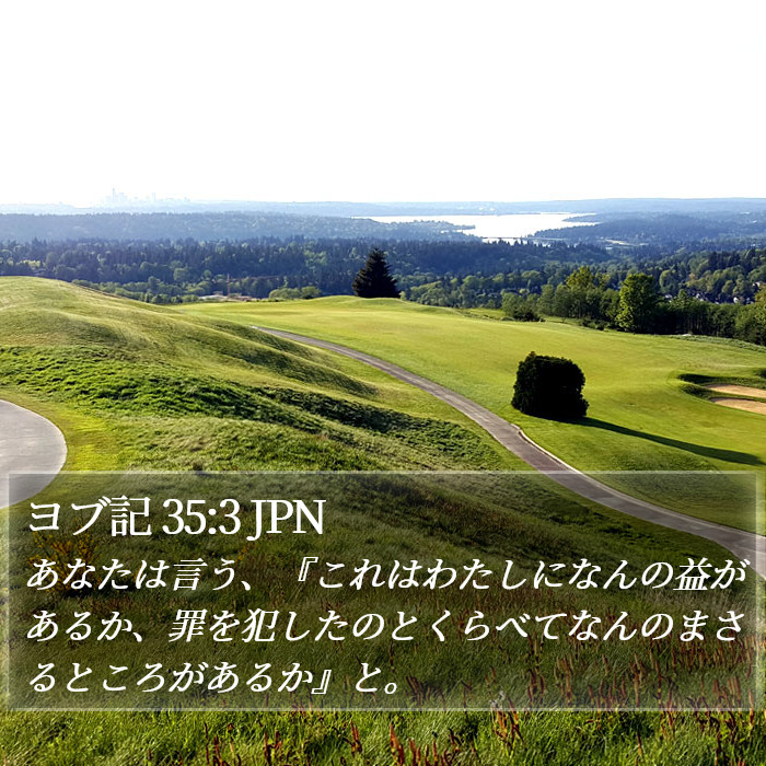 ヨブ記 35:3 JPN Bible Study