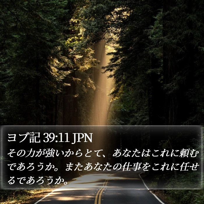 ヨブ記 39:11 JPN Bible Study