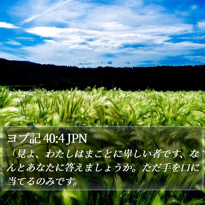 ヨブ記 40:4 JPN Bible Study