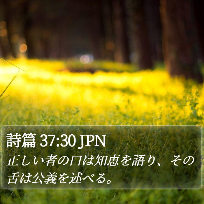 詩篇 37:30 JPN Bible Study