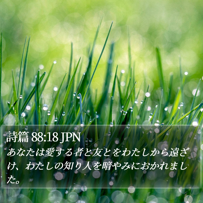 詩篇 88:18 JPN Bible Study