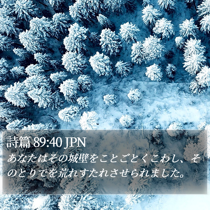 詩篇 89:40 JPN Bible Study